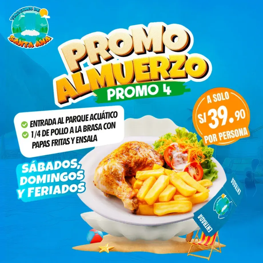 Entrada + 1/4 de pollo a la brasa - Domingos y feriados